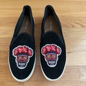 Soludos Day Of The Dead Sugar Skull Suede Slip On Sneakers Size 9.5